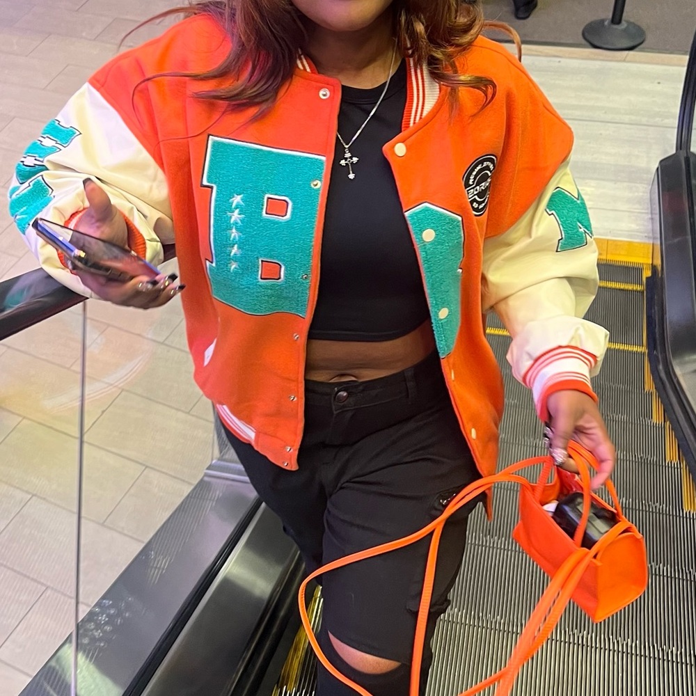 Orange and Blue Aelfric Varsity Jacket🍊🔹